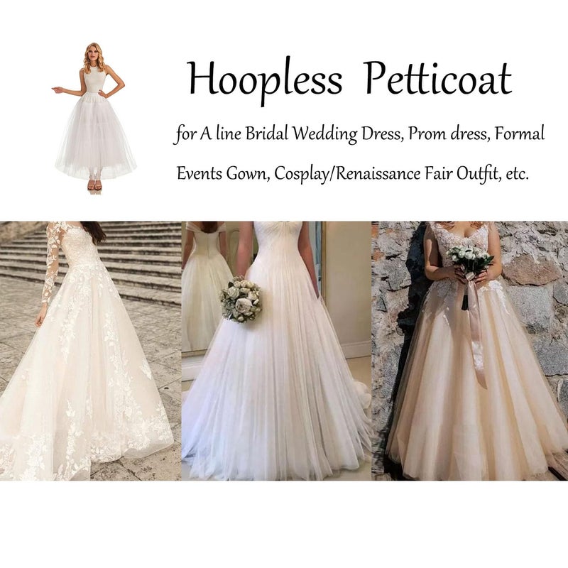 AWSALE Hoopless Petticoat Crinoline Slip Underskirt for Bridal Wedding Dress WPT109 - Image 2